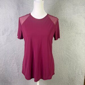 Lululemon Sculpt Top Womens 8 Deep Luxe Short Slevee Mesh Athletic Lightweight